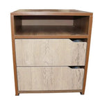 Mesa de Noche de 2 Cajones en Madera Moderna |